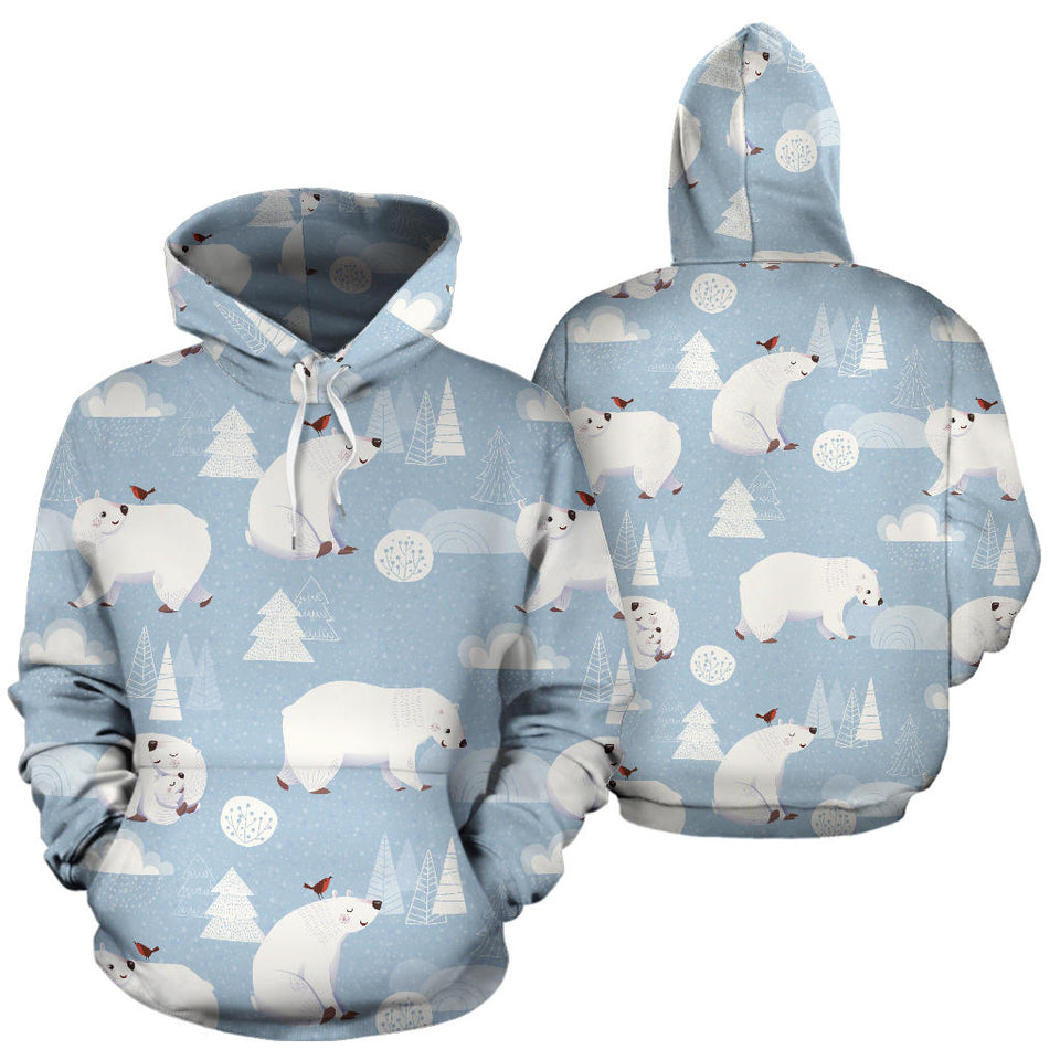Cute Polar Bears Christmas Decoration Pattern Men Women Pullover Hoodie