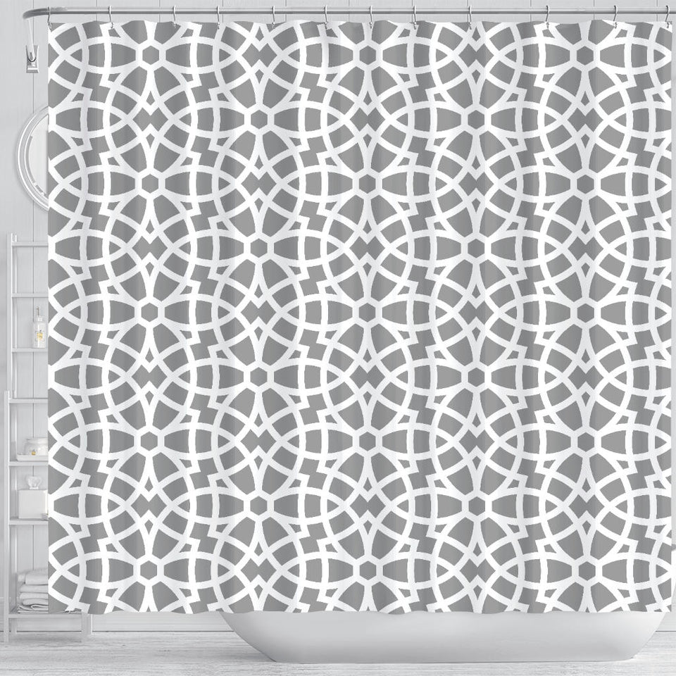 Arabic Gray Pattern Shower Curtain Fulfilled In US