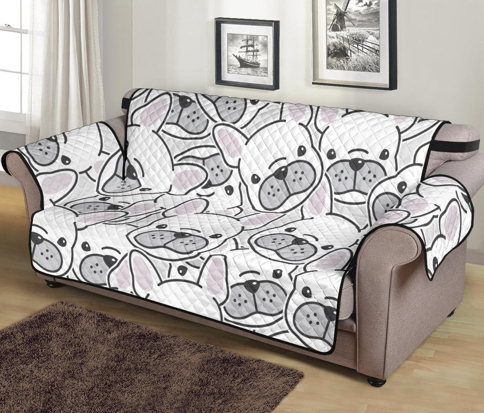 Cute french bulldog head pattern Sofa Cover Protector