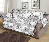 Cute french bulldog head pattern Sofa Cover Protector