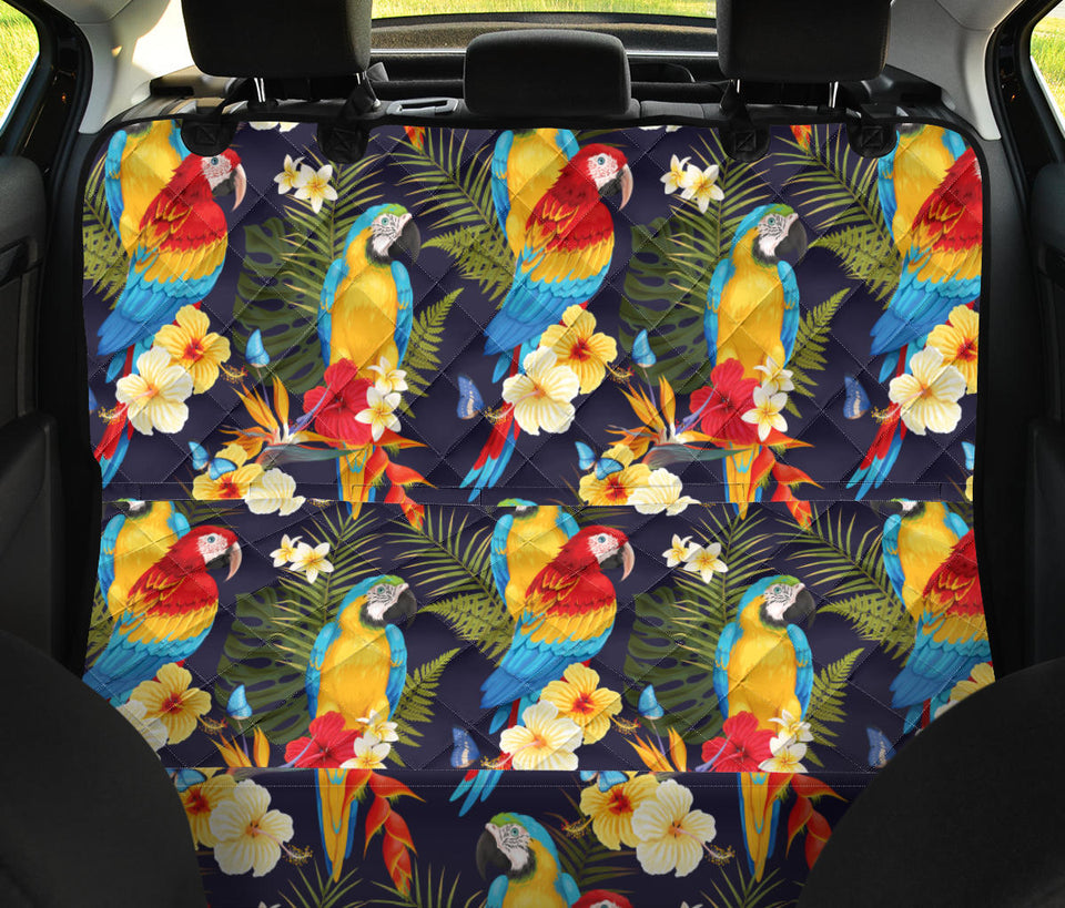 Colorful Parrot Flower Pattern Dog Car Seat Covers