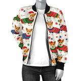Corgi Christmas Pattern Women'S Bomber Jacket