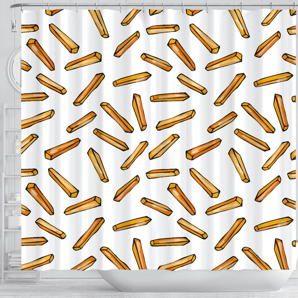 French Fries Potato Pattern Shower Curtain Fulfilled In US