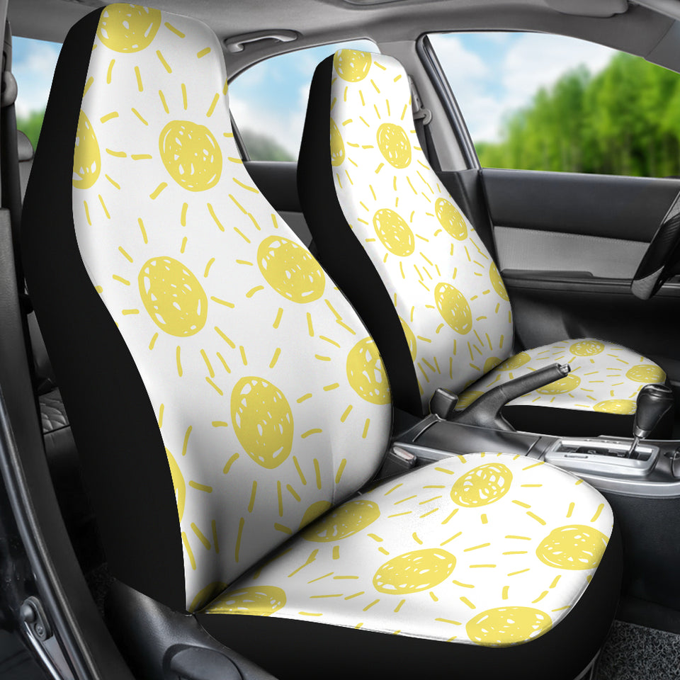 Hand Drawn Sun Pattern  Universal Fit Car Seat Covers