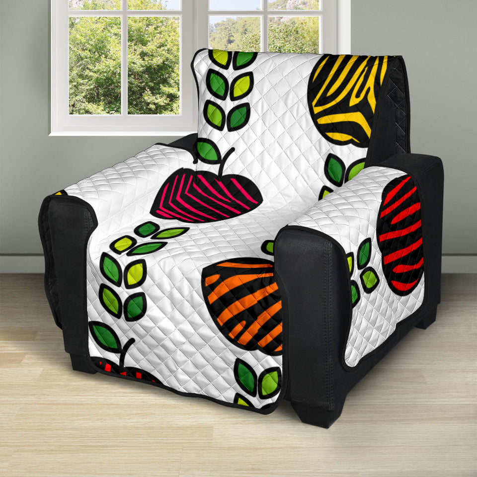 colorful apples leave zebra stripe Recliner Cover Protector