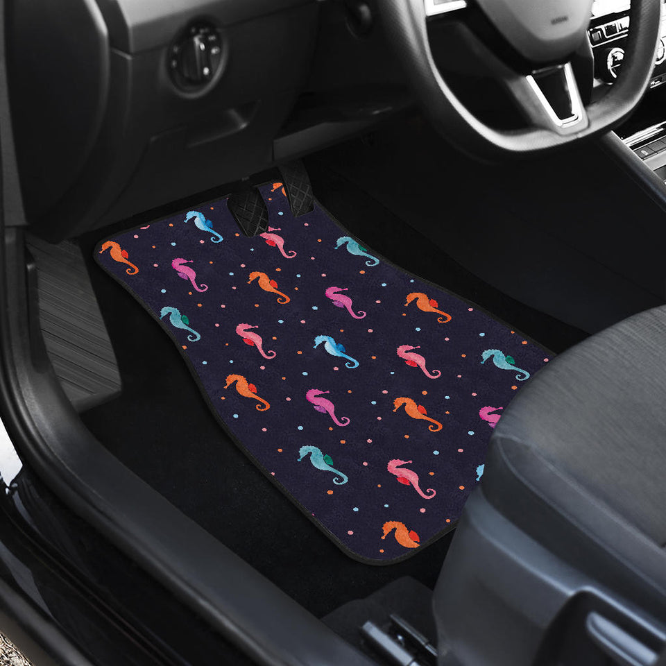 Watercolor Colorful Seahorse Pattern Front Car Mats