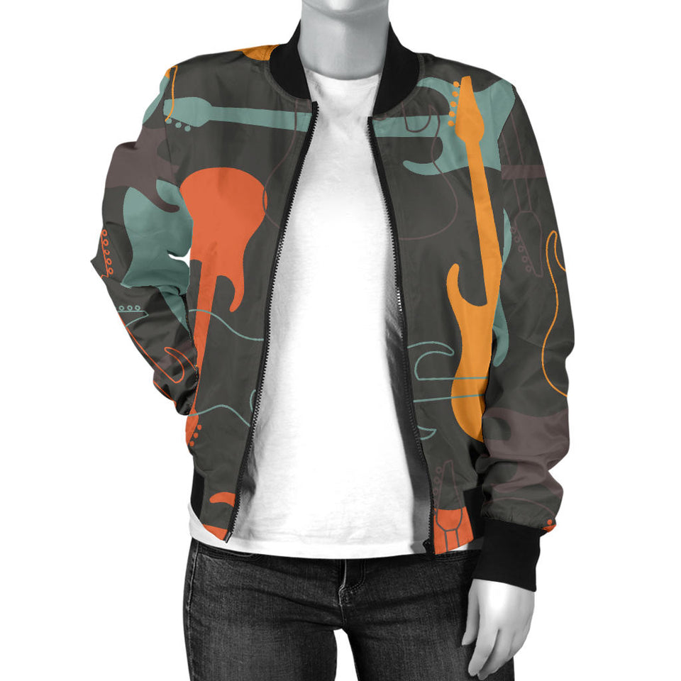 Electric Guitars Pattern Women'S Bomber Jacket