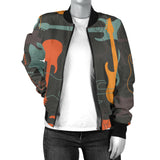 Electric Guitars Pattern Women'S Bomber Jacket