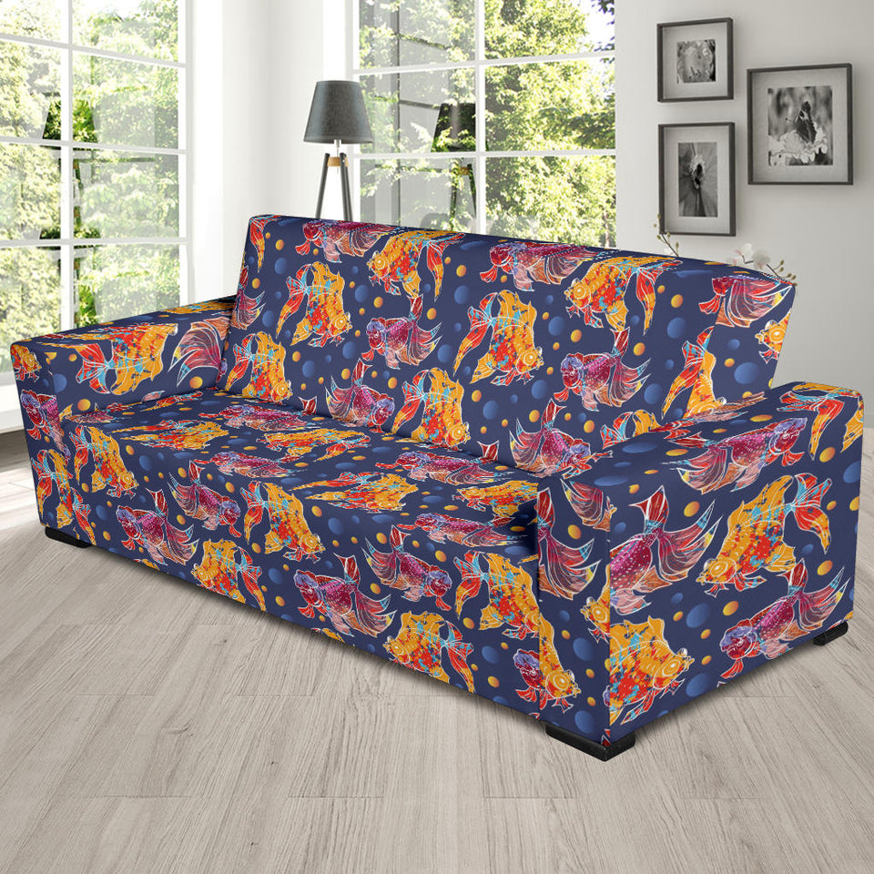 Goldfish Pattern Print Design 05 Sofa Slipcover