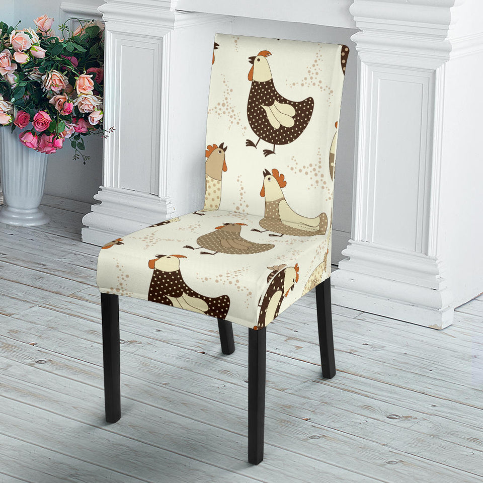Cute Rooster Chicken Cock Dining Chair Slipcover