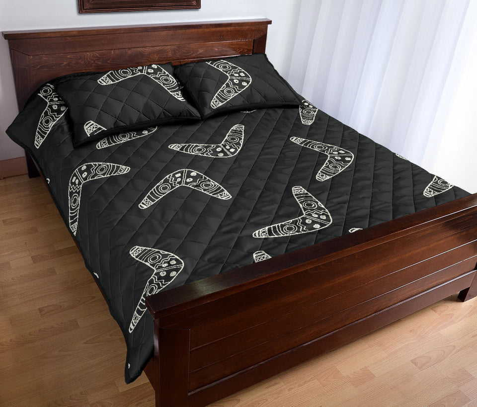 Hand drawn boomerang Australian aboriginal ornament Quilt Bed Set