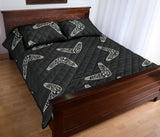 Hand drawn boomerang Australian aboriginal ornament Quilt Bed Set