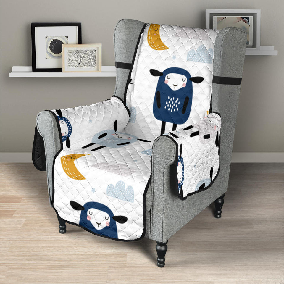 Cute sleeping sheep moon cloud pattern Chair Cover Protector