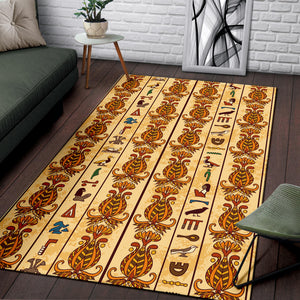 Egypt Hieroglyphics Pattern Print Design 04 Area Rug