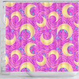 Moon Pink Rose Background Shower Curtain Fulfilled In US