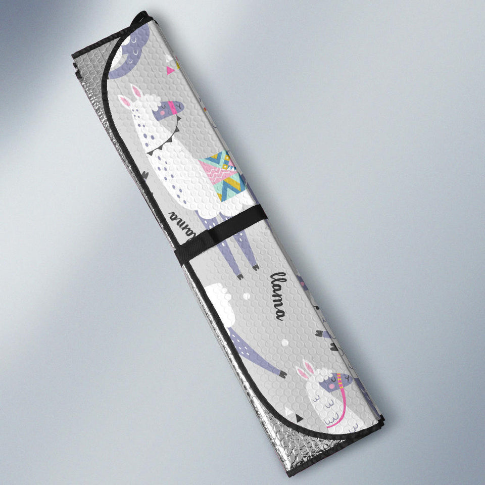 Cute Llama Alpaca Pattern Car Sun Shade
