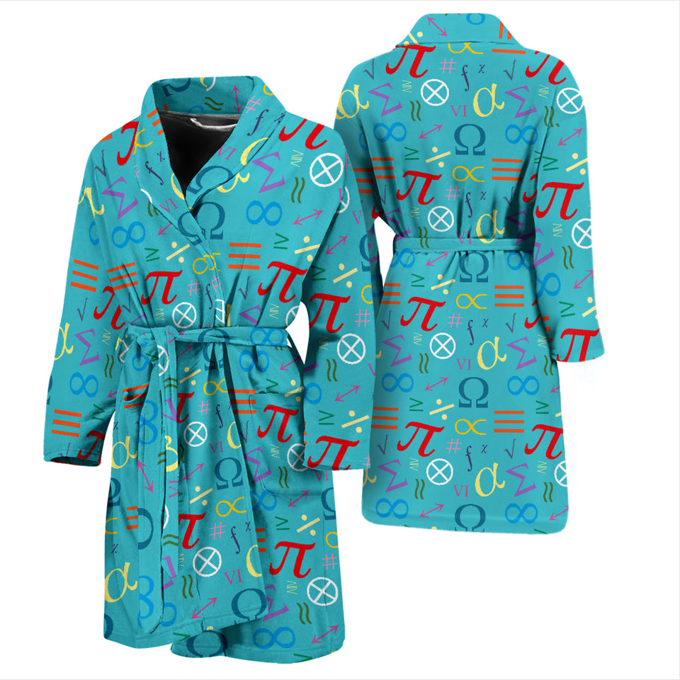 Math Pattern Print Design 02 Men's Bathrobe