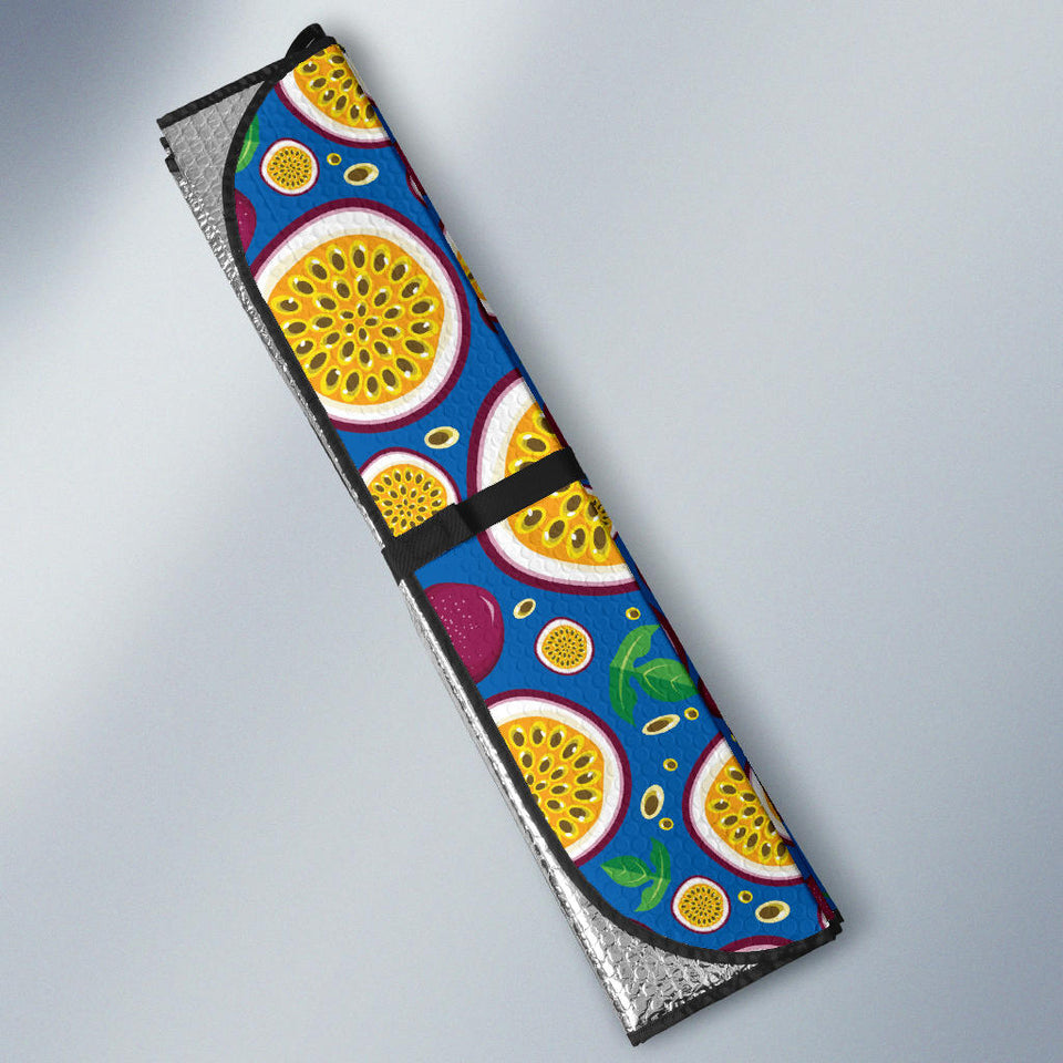 Passion Fruit Blue Background Car Sun Shade