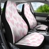 Watercolor Pink Heart Pattern Universal Fit Car Seat Covers