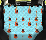 Electric Guitar Pattern Light Blue Background Dog Car Seat Covers