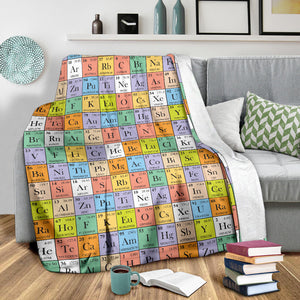 Chemistry Periodic Table Pattern Print Design 01 Premium Blanket