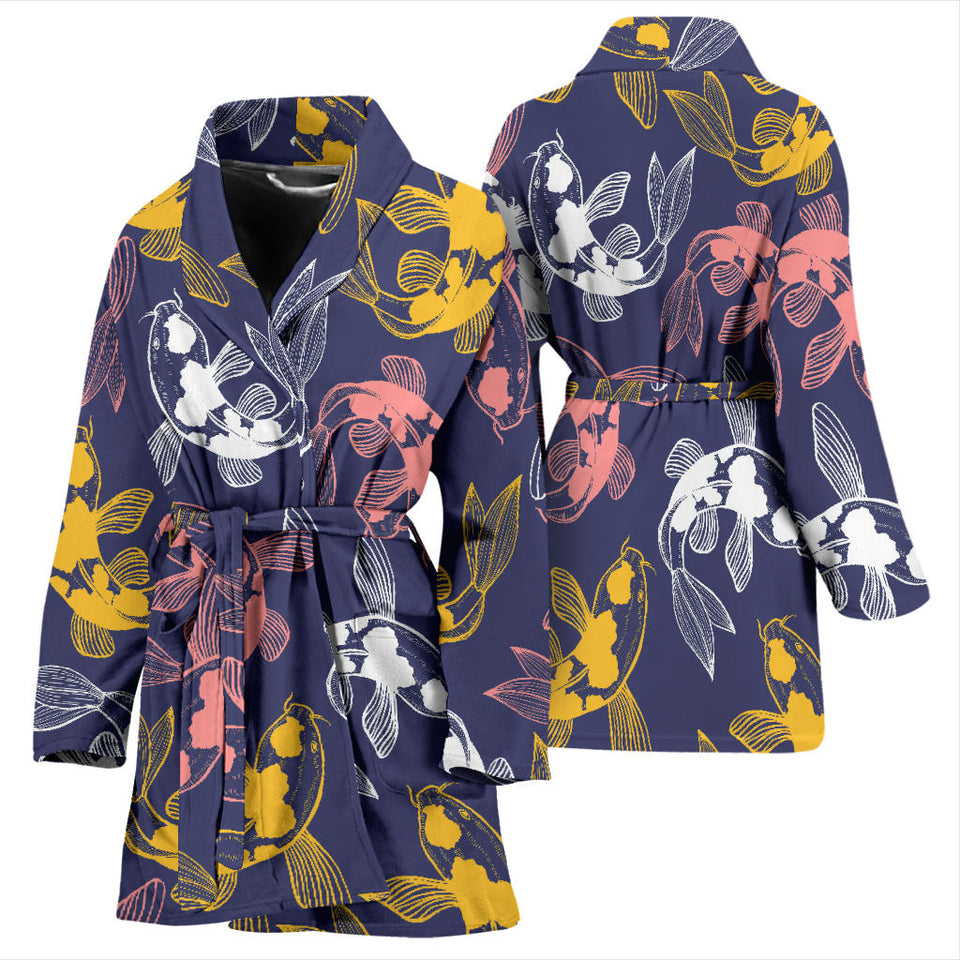 Koi Fish Carp Fish Pattern Women'S Bathrobe
