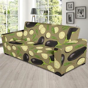 Eggplant Pattern Print Design 02 Sofa Slipcover