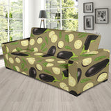 Eggplant Pattern Print Design 02 Sofa Slipcover