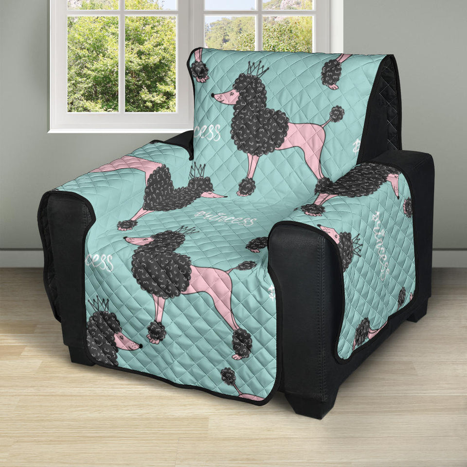 poodle dog green background Recliner Cover Protector