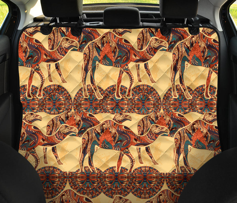Camel Polynesian Tribal Design Pattern Dog Car Seat Covers