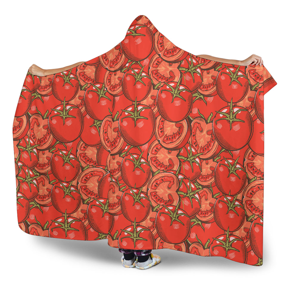 Red Tomato Pattern Hooded Blanket