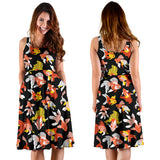 Goldfish Pattern Print Design 03 Sleeveless Midi Dress