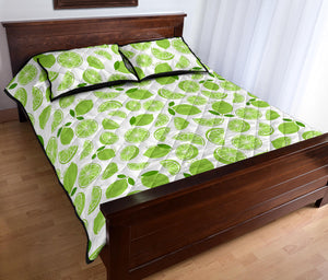 Lime design pattern Quilt Bed Set