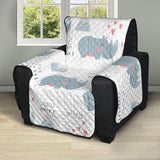 cute rhino heart pattern Recliner Cover Protector
