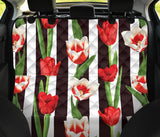 Red And White Tulips Pattern Dog Car Seat Covers
