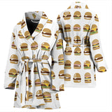 Hamburger Pattern Print Design 02 Women's Bathrobe