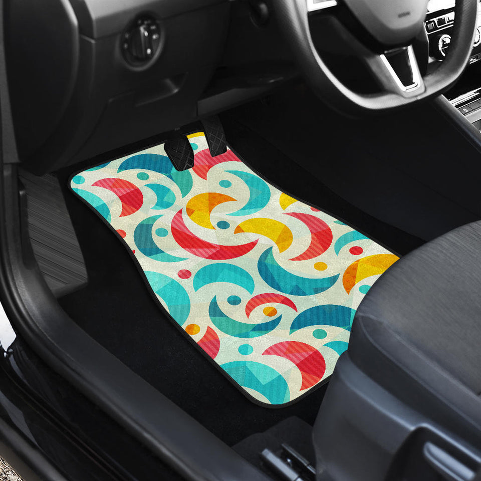 Colorful Moon Pattern Front And Back Car Mats
