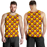 Daruma japanese wooden doll yellow background Men Tank Top