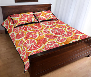 Tropical grapefruit pattern Quilt Bed Set
