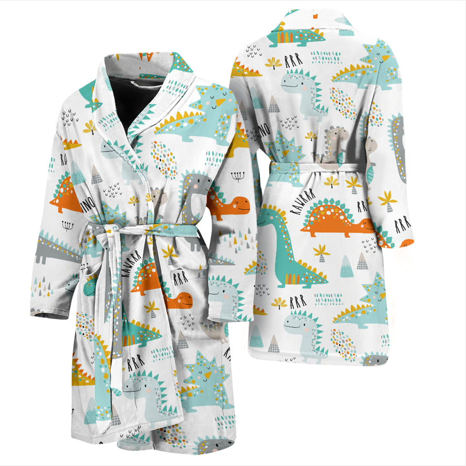 Cute Funny Kids Dinosaurs Pattern Men'S Bathrobe