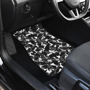 Crow Illustration Pattern Front Car Mats