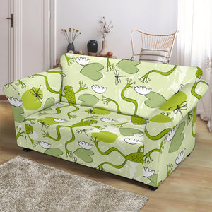 Cute Frog Dragonfly Pattern Loveseat Couch Slipcover