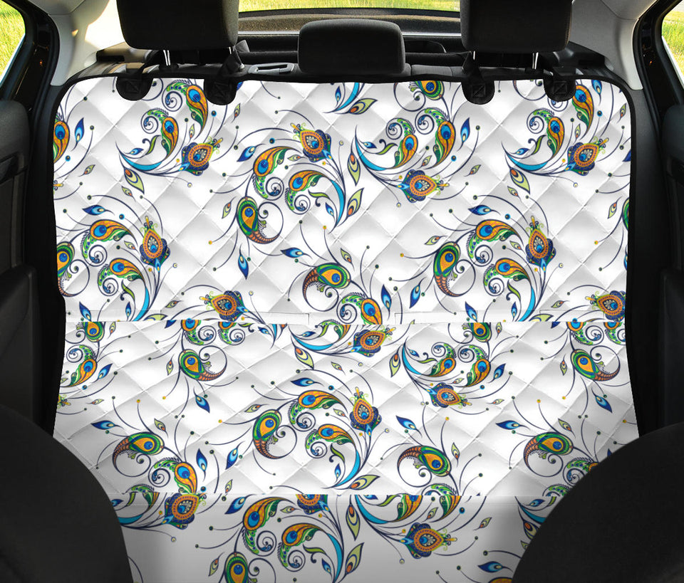 Peacock Feather Pattern Dog Car Seat Covers