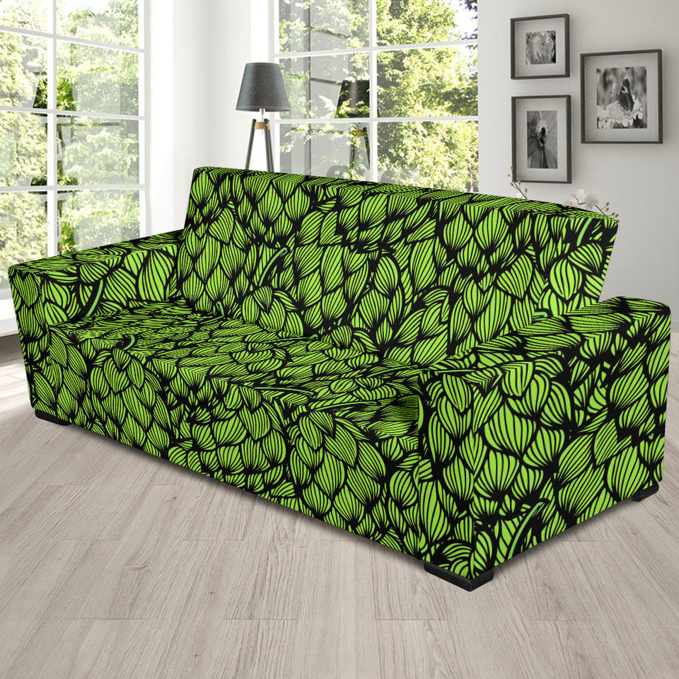 Green Hop Pattern Sofa Slipcover