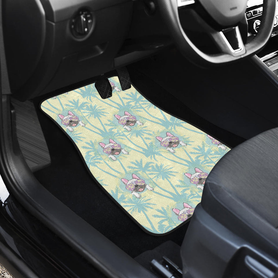 French Bulldog Hawaii Blackground Front Car Mats