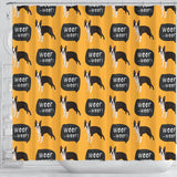 Boston Terrier Design Pattern Shower Curtain Fulfilled In US
