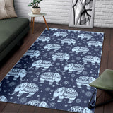 Elephant Tribal Design Pattern Area Rug