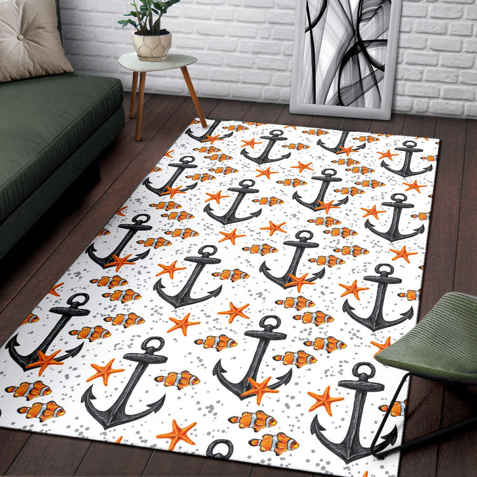 Clown Fish Pattern Print Design 02 Area Rug