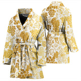 Gold Grape Pattern Women'S Bathrobe