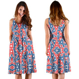 Eiffel Tower Pattern Print Design 02 Sleeveless Midi Dress